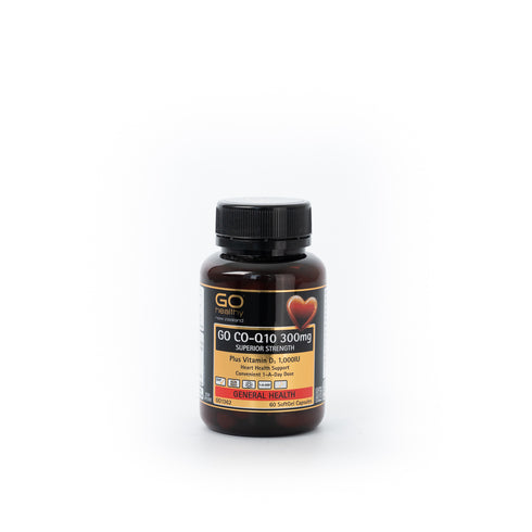 GO HEALTHY CoQ10 300mg + Vitamin D3 60caps-Matakana Pharmacy